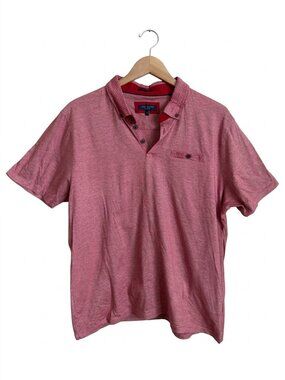 Ted Baker Lindob Men's 3XL Pink Stripe Cotton Polo Shirt Contrast Collar Pocket